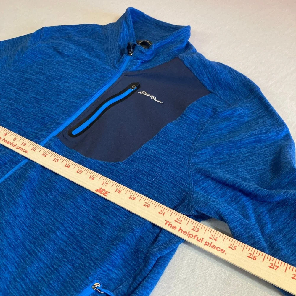 Eddie Bauer Mens XL Blue Space‎ Dye Full Zip Fleece Jacket EM31LK118P